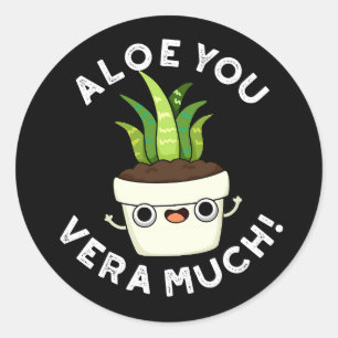 Adesivo Aloe Você Vera Planta Muito Engraçada Pun Dark BG