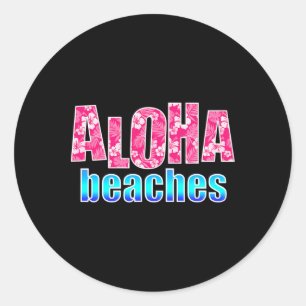 Adesivo Aloha Beaches Hibiscus Flor Havaiana Rosa
