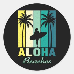 Adesivo Aloha Beaches Surfer Girl Hawaii Vintage Havaiana