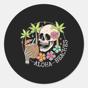 Adesivo Aloha Beachs Skeleton Summer Vacation Hawaii Famil