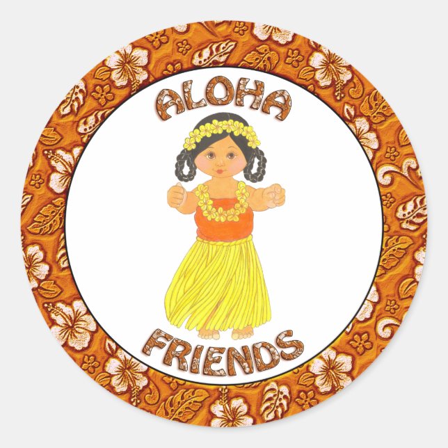 Adesivo Aloha Friends ~ Hawaii ~ Hawaii Girl Stickers (Frente)