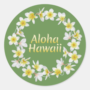 Adesivo Aloha Havaí. Colar tradicional da ilha havaiana