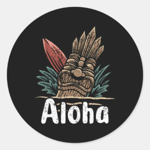 Adesivo Aloha Havaí Surf Retro Pôr do Sol