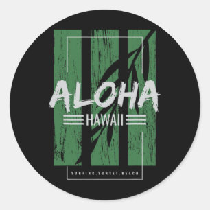 Adesivo Aloha Havaí Surfando Sunset Beach