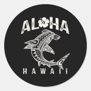 Adesivo Aloha Havaí Tril Tubarão Polinésio Havaiano Praia 
