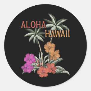 Adesivo Aloha Hawaii Luau Hawaiian Hibiscus Flowers Vacati