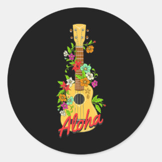Adesivo Aloha Hawaiian Island Ukulele Flowers Aloha