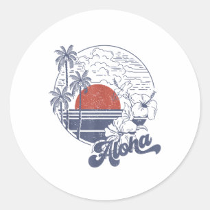 Adesivo Aloha Hello Summer Vacation Hawaii Beach Family Mã