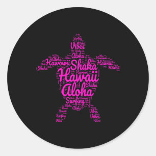 Adesivo Aloha I Love Hawaii Sea Turtles Shaka Surfing Vibe