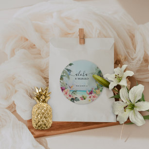 Adesivo Aloha & Mahalo Tropical Beach   Obrigado