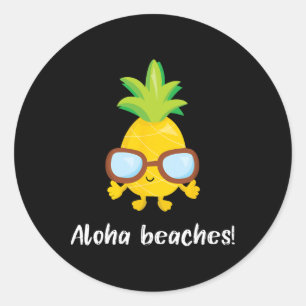 Adesivo Aloha Praias Abacaxi Gráfico Com Presente De Pulga