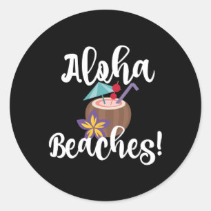 Adesivo Aloha Praias Engraçadas Praia Coconut Umbrella Beb