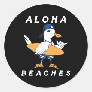 Adesivo Aloha Praias Funny Seagull Matando Family Beach