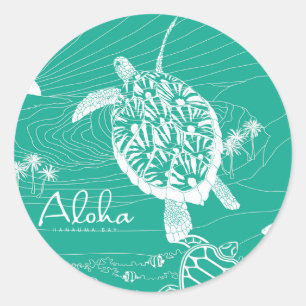 Adesivo Aloha tartaruga azul de Havaí
