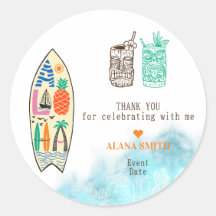 Aloha TIKI Surfboard Tropical Luau Partido Havaian