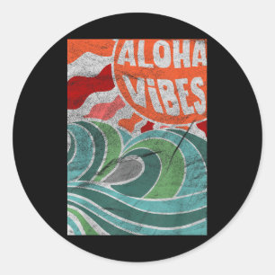 Adesivo Aloha Vibes Hawaii Sunset Waves