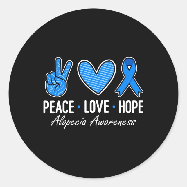 Adesivo Alopecia Consciência Paz Amor Esperança Vestir Rib (Frente)