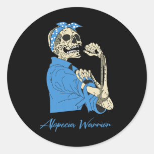 Adesivo Alopecia Warrior Awarness apóia forte esqueleto