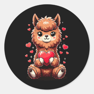 Adesivo Alpaca Segurando Coração Dia dos Namorados Lhama F