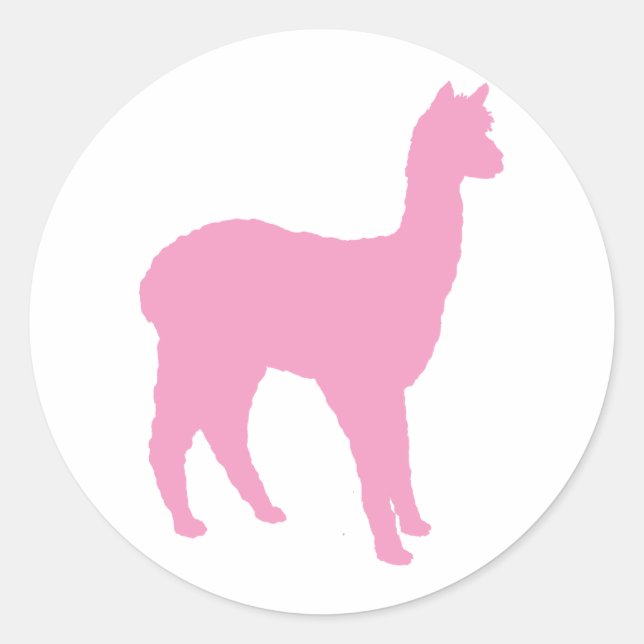 Adesivo Alpaca Silhouette (em rosa) (Frente)