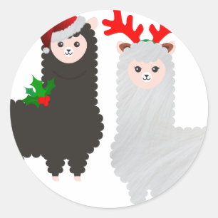 Adesivo alpacas de renas de natal