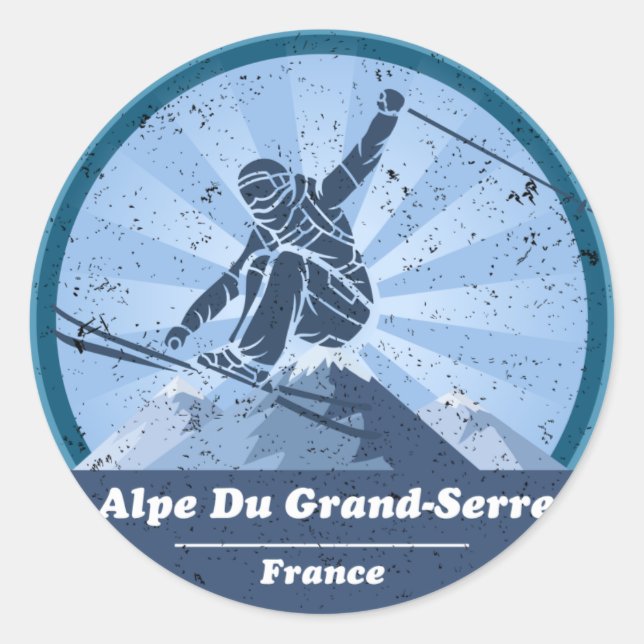 Adesivo Alpe Du Grand-Serre Skieur (Frente)