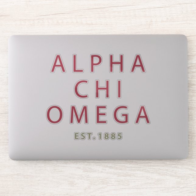 Adesivo Alpha Chi Omega | Est. 1885 (Computador)
