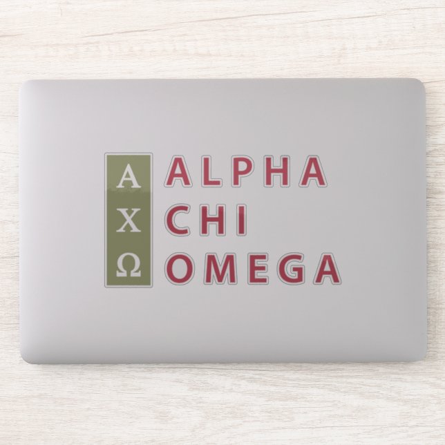 Adesivo Alpha Chi Omega | Logotipo empilhado (Computador)
