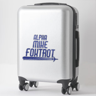 Adesivo Alpha Mike Foxtrot Funny Piloto Do Avião