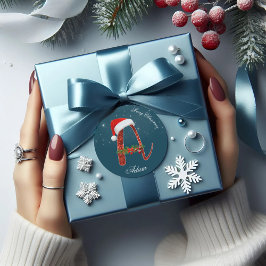 Adesivo Alphabet "A" Round Sticker Feliz de Natal