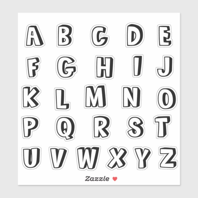 Adesivo Alphabet Monogramas Letras iniciais (Folha)