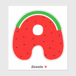 Adesivo Alphabet Sticker, Letra A Sticker, Melancia