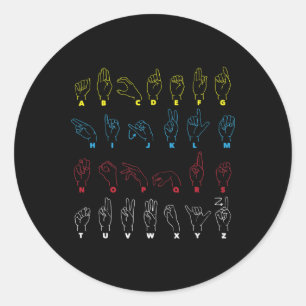 Adesivo Alphabet Teacher American Sing Language Asl Chart