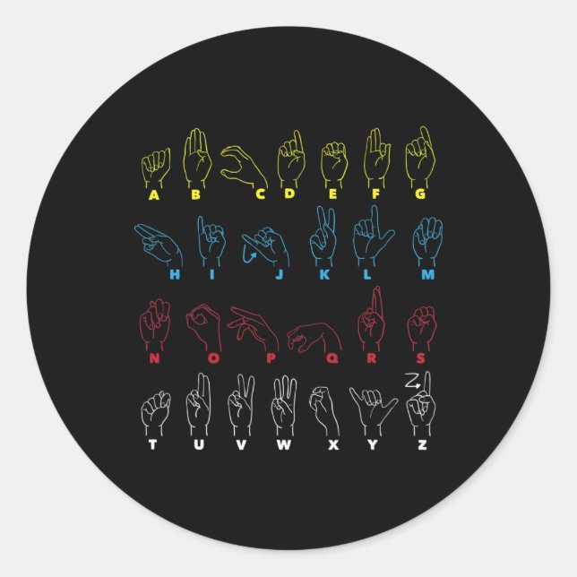 Adesivo Alphabet Teacher American Sing Language Asl Chart (Frente)