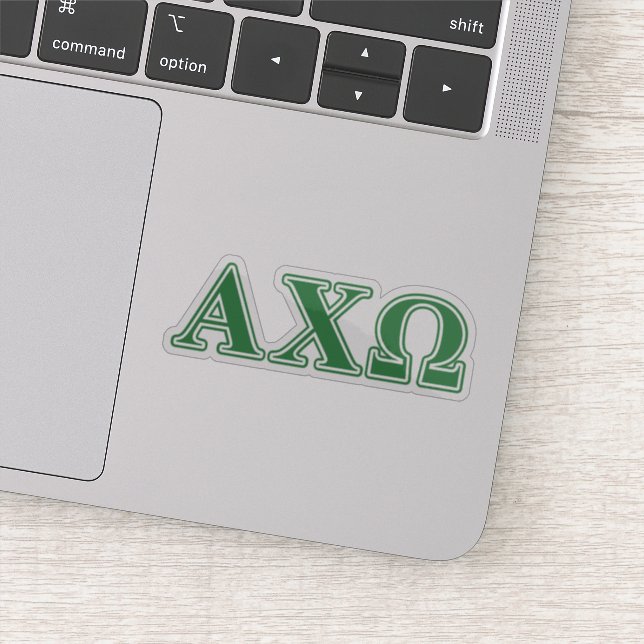 Adesivo Alphi Chi Omega Green Letters (Detalhe)