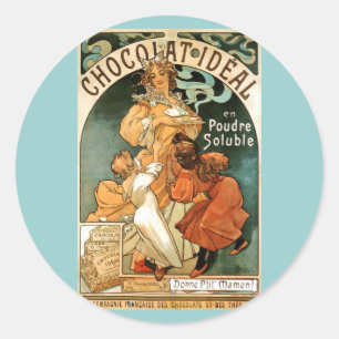 Adesivo Alphonse (Alfons) Mucha Chocolat Ideal