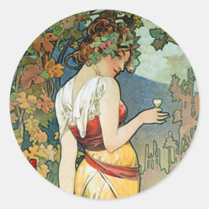 Adesivo Alphonse (Alfons) Mucha: Conhaque - arte Nouveau