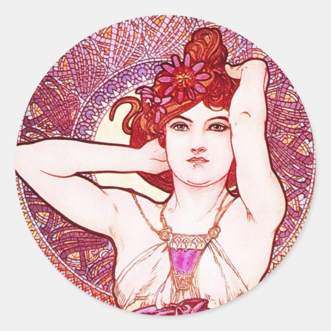Adesivo Alphonse Mucha Ametyst Stickers (Frente)