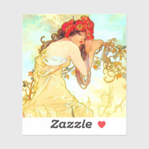 Adesivo Alphonse Mucha Art Nouveau Summer