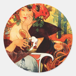 Adesivo Alphonse Mucha Beer dos Stickers