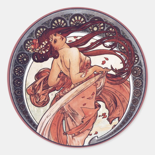 Adesivo Alphonse Mucha - Dança (Frente)