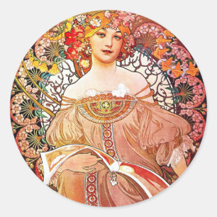 Adesivo Alphonse Mucha Daydream Vintage Arte Nouveau