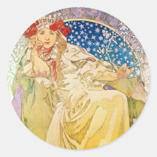 Adesivo Alphonse Mucha Deusa