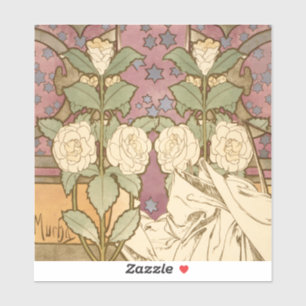 Adesivo Alphonse Mucha Estrelas Elegantes Art Nouveau Camé