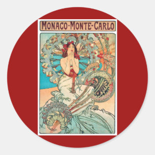 Adesivo Alphonse Mucha Monaco, Monte - Carlo, 1897