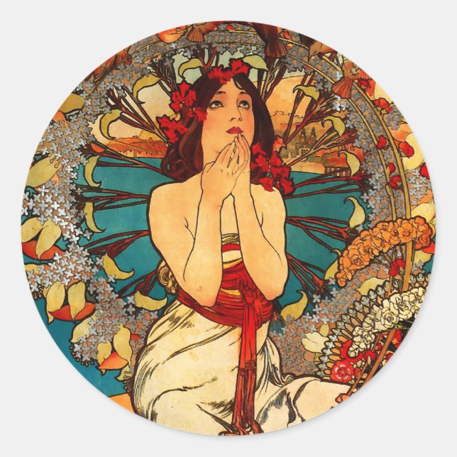 Adesivo Alphonse Mucha Monte Carlo Stickers (Frente)