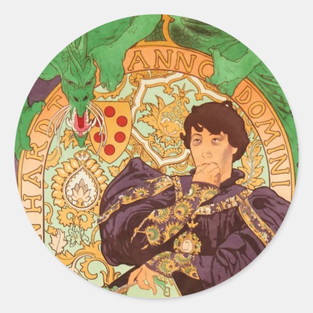 Adesivo Alphonse Mucha Prince e Dragon (Frente)