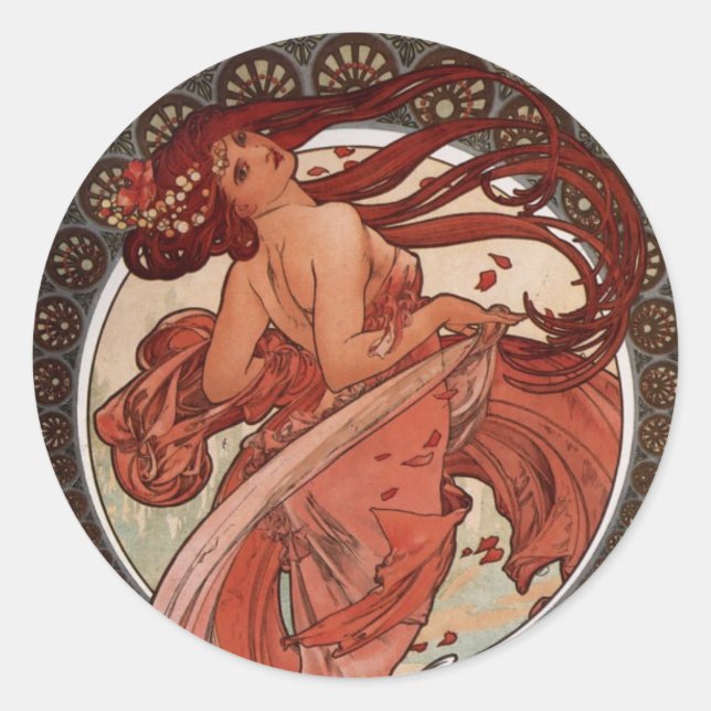 Adesivo Alphonse Mucha, Sticker "Dança" (Frente)