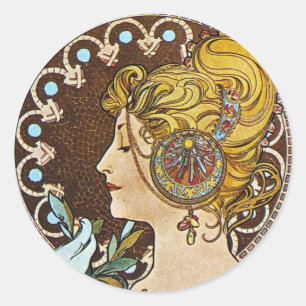 Adesivo Alphonse Mucha Trabalho de arte