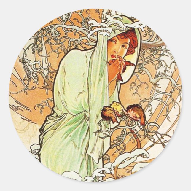 Adesivo Alpohnse Mucha Winter Stickers (Frente)